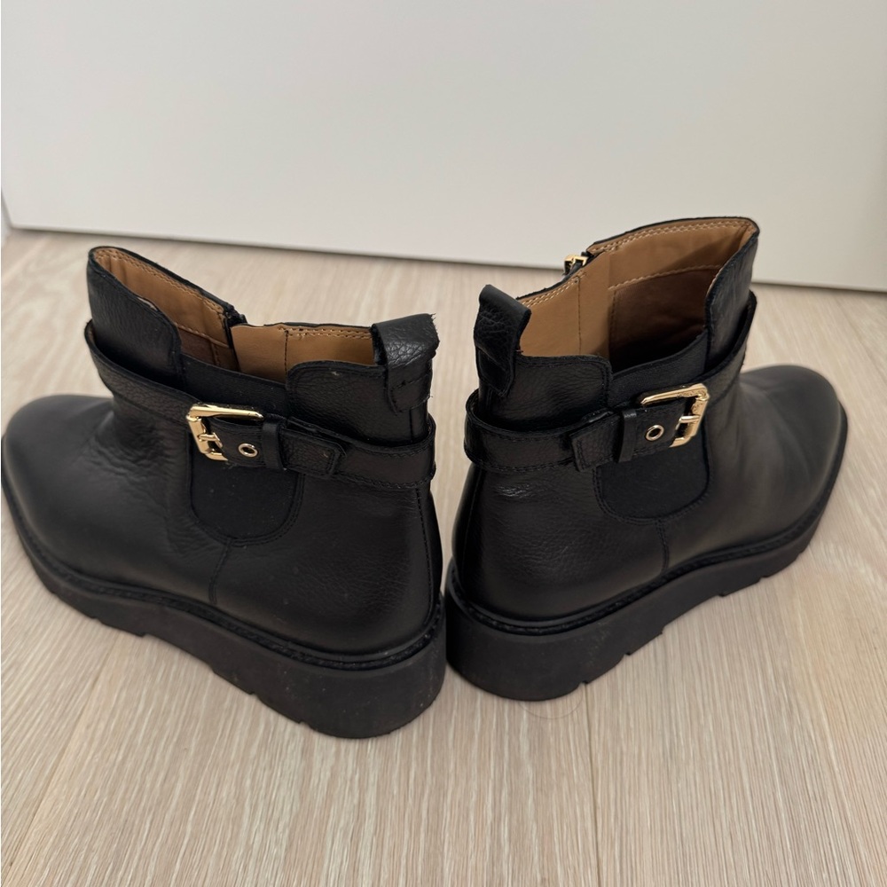Franco Sarto Black Leather Ankle Boots